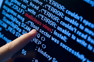 Virus error code on computer screen