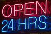 Open 24hrs neon sign